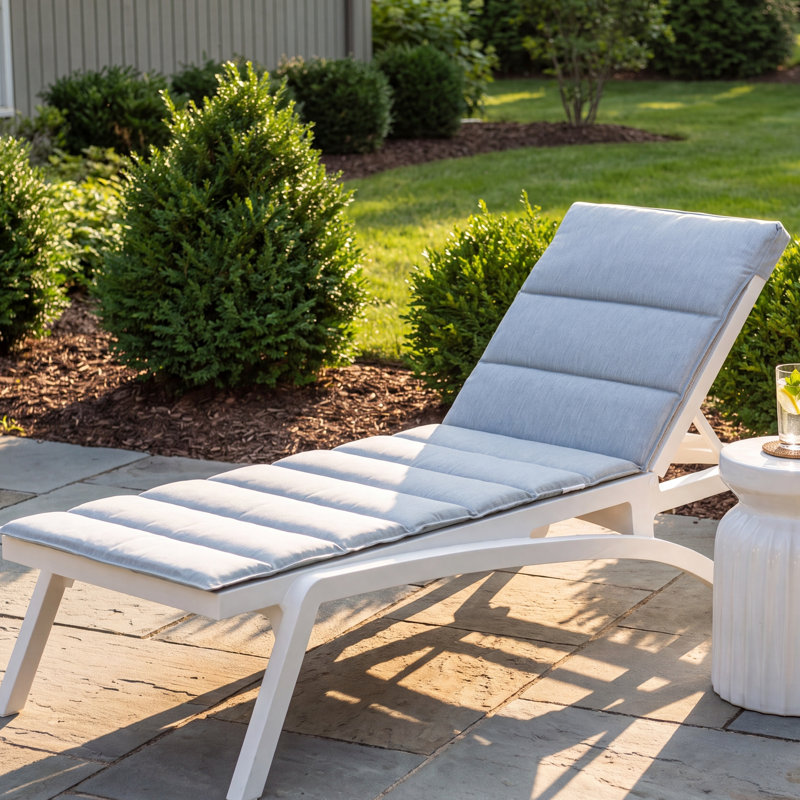 Tali Sunbrella® Outdoor Chaise Lounge Cushion, Canvas Granite Sunbrella® Canvas