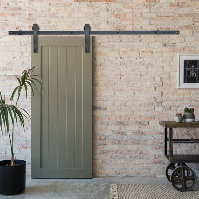 Steel Standard Single Door Barn Door Hardware Kit