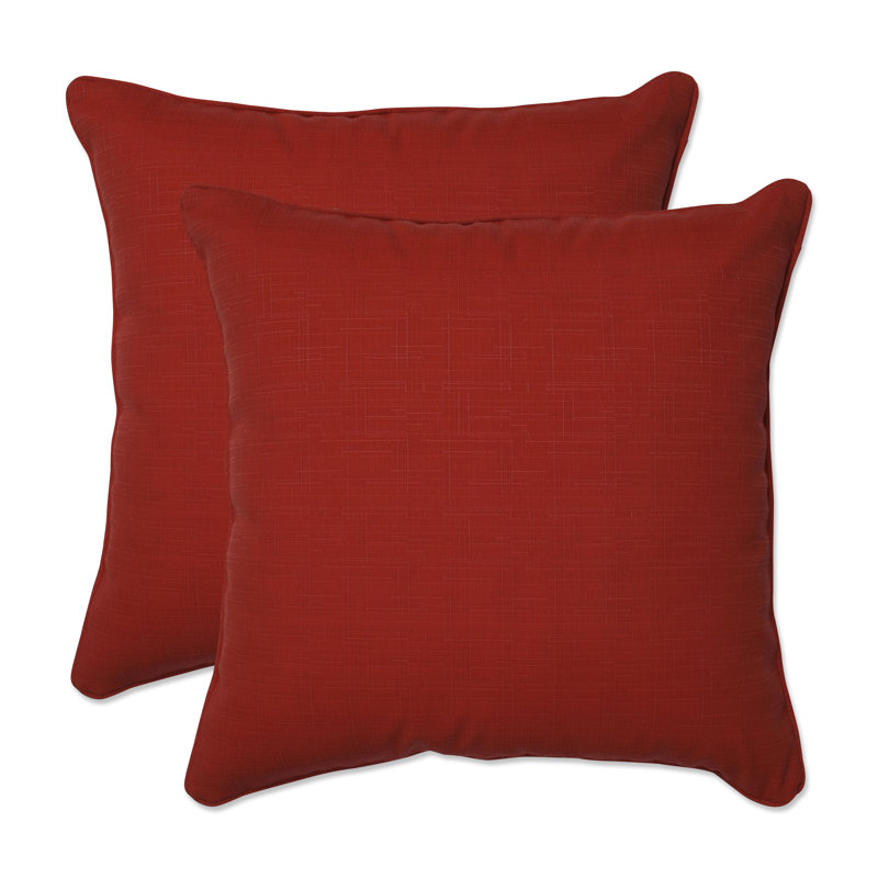Tory Denim Outdoor Throw Pillow, Red