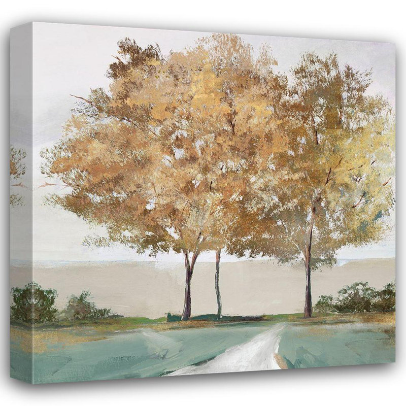 Art sur toile tendue Red Barrel Studio® Isabelle Z, Golden Forest Shimmer, H 28 po x l 28 po