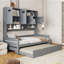 Lit de jour simple en bois avec lit gigogne simple, armoire et tablette tout-en-un