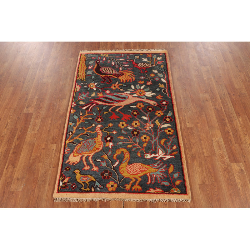 Animals Design Wool Ziegler Indian Accent Rug 3x5