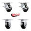 4 Inch Glass Filled Nylon Caster Set with Roller Bearing 2 Brakes and 2 Rigid