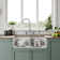 Whitehaus Collection Reversible Double Bowl Fireclay Kitchen Sink with Grid: Three Edge Frame, Plain Front Apron