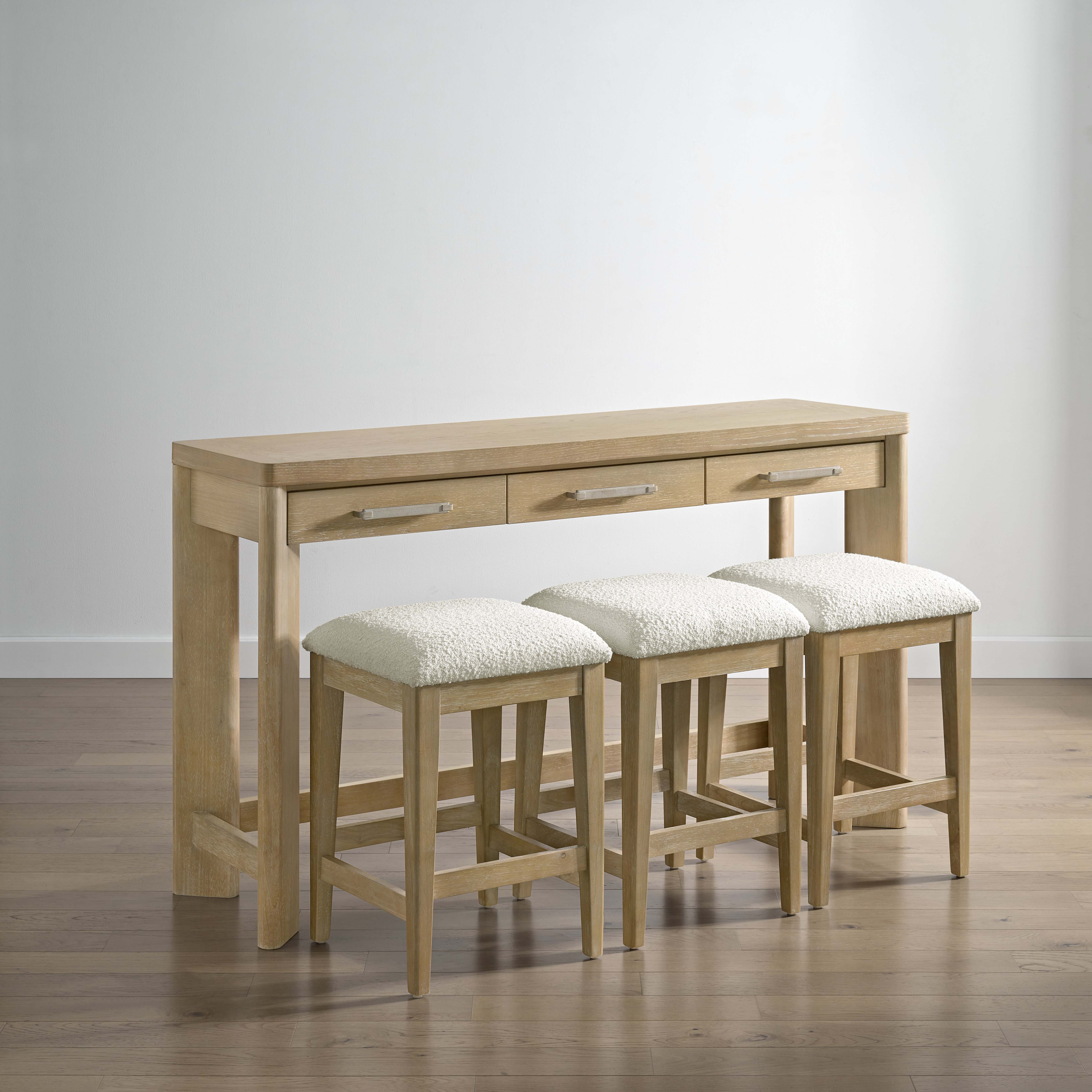Foundry Select Pacific Grove 3-Drawer Console Table with 3 Stools ...