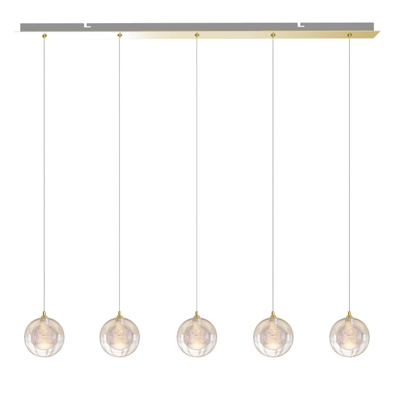 Riverdale 5 - Light Cluster Pendant, Brushed Brass
