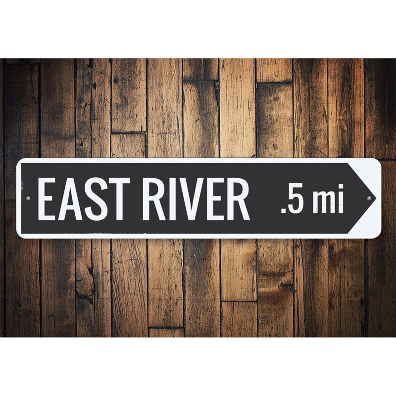 Plaque en aluminium River River, H 4 po x l 18 po x P 0,04 po