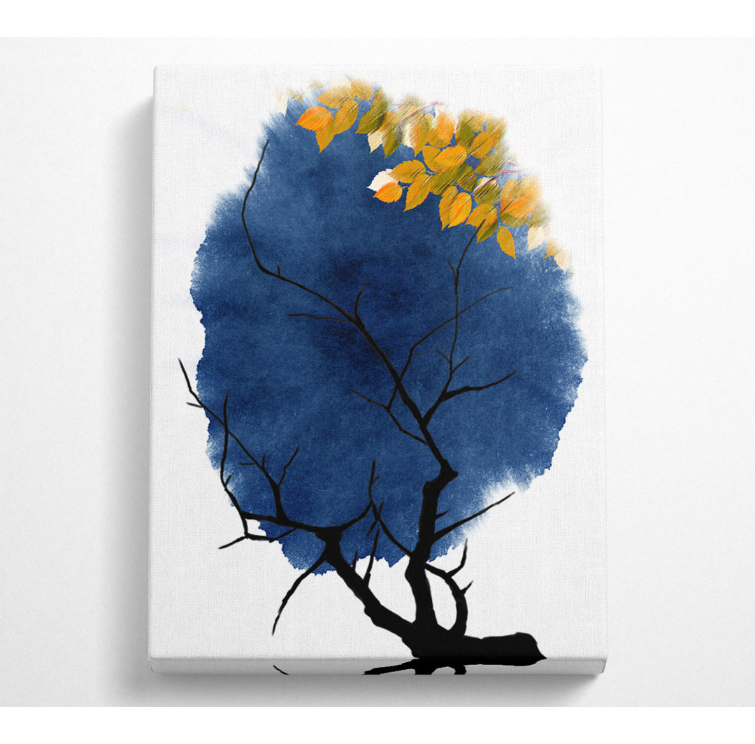 Blauer Baum - Kunstdrucke auf Leinwand ohne Rahmen