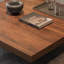Table basse carrée en bois massif noyer-128966607