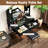 Dressing Table Makeup Vanity Table Set with Mirror, Power Outlets and Vanity Stool-341038528