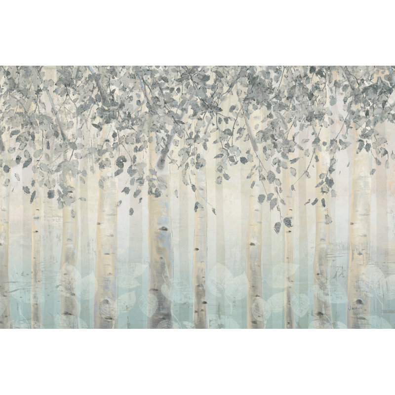 Silver and Blue Dream Forest I by James Wiens - Wrapped Canvas Painting, 51cm H x 76cm W