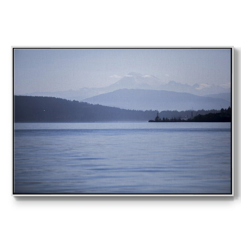 Bleu sérénité - imprimé, H 37 po x l 25 po x P 2 po, Cadre blanc