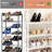 6 Tier Shoe Rack Storage For 24-30 Pairs Shoe And Boot, Shoe Organizer With Hook And Side Pocket Free Standing Long Shoe Shelf Tall Shoe Rack Organizer-2032675512