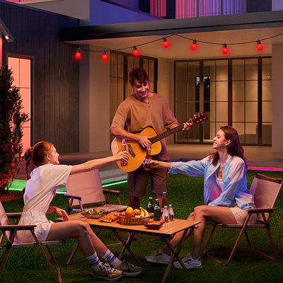 RGB Outdoor String Lights Patio Waterproof Lights with APP Control