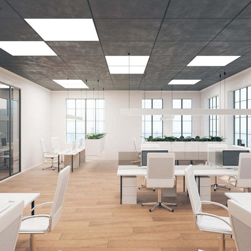 Dimmable Square Troffer Ceiling Light (Set of 4), 6500K