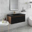 36 po X P 20 po P x 16 po Meuble-lavabo mural simple H en chêne avec plateau en résine