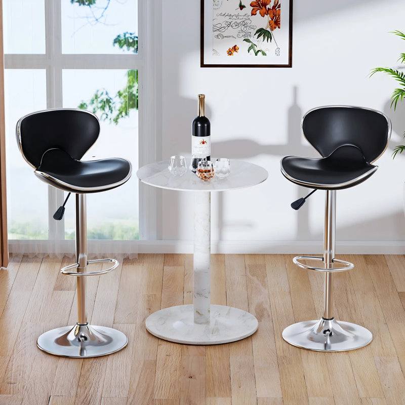 Tabourets de bar à hauteur de comptoir Modern, Argent argent, Noir