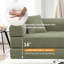 Canapé-lit modulable en velours côtelé de 200 cm (79 po) sans structure, en mousse à compression, avec 2 oreillers et cadre métallique fixe, vert pâle-1440605693