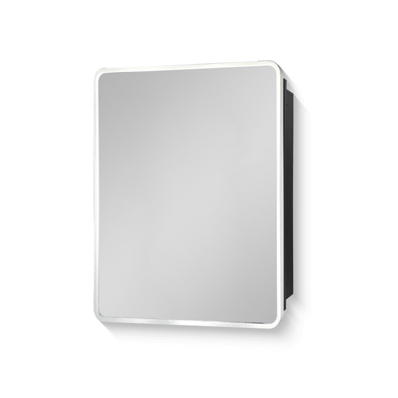 Space-saving Elegance Aluminium Bathroom Cabinet Modern Style Mirror For Wall Or Recessed Use