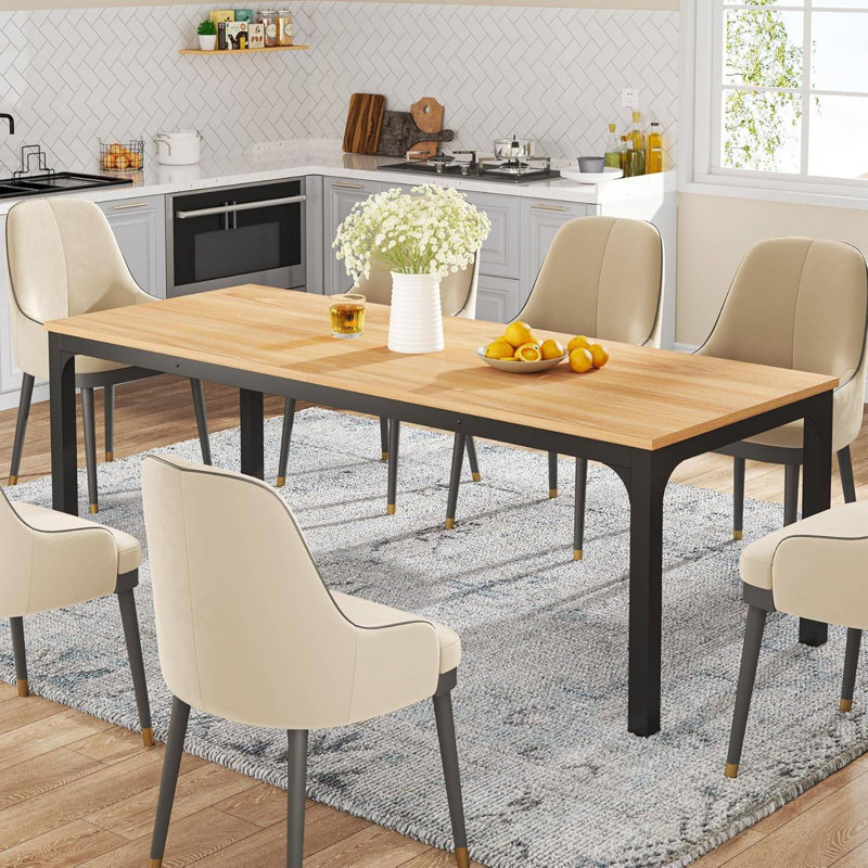TribeSigns Rectangular Dining Table, 78 inch Long Kitchen Table for 6-8 People