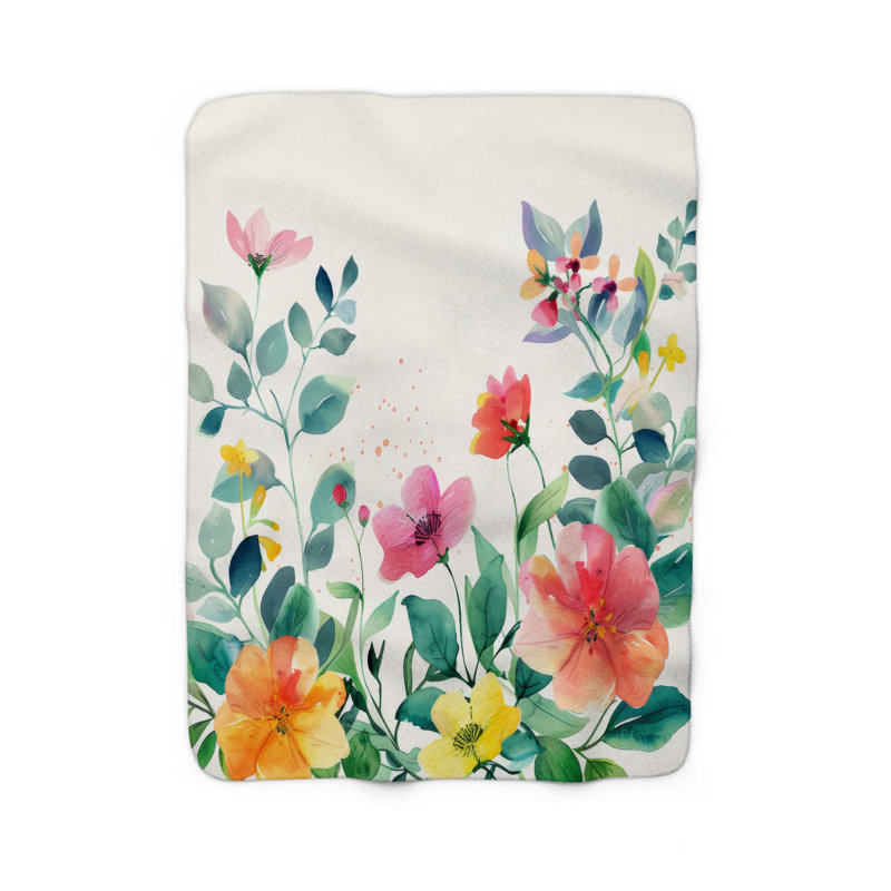 Couverture Aquarelle Blossom Bouquet, L 60 po x l 50 po