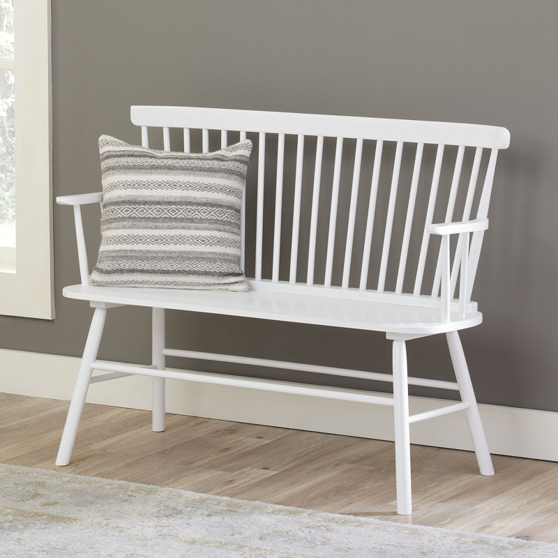 Solid Wood Bench, White