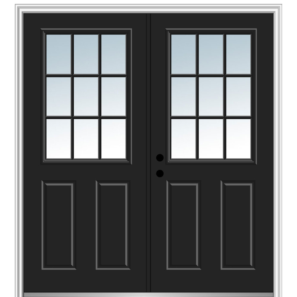 External Grilles Primed Fiberglass Prehung Front Entry Doors MMI DOOR Door