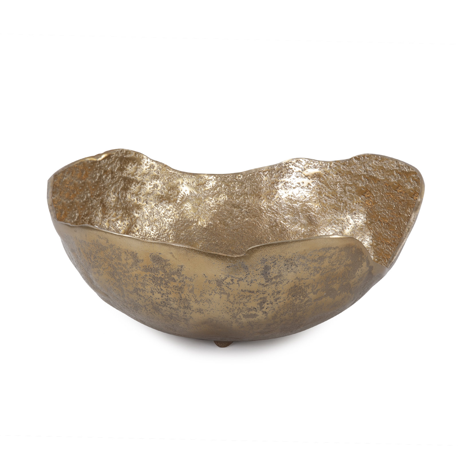 Dafina Round Bowl Uneven Rough Gold Finish