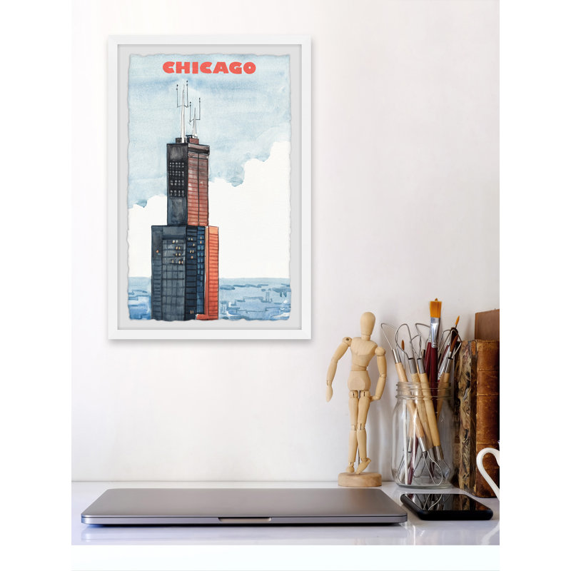 Spectacular Willis Tower - Cadre photo, reproduction d'art sur papier, H 30 po x l 20 po x P 1,5 po