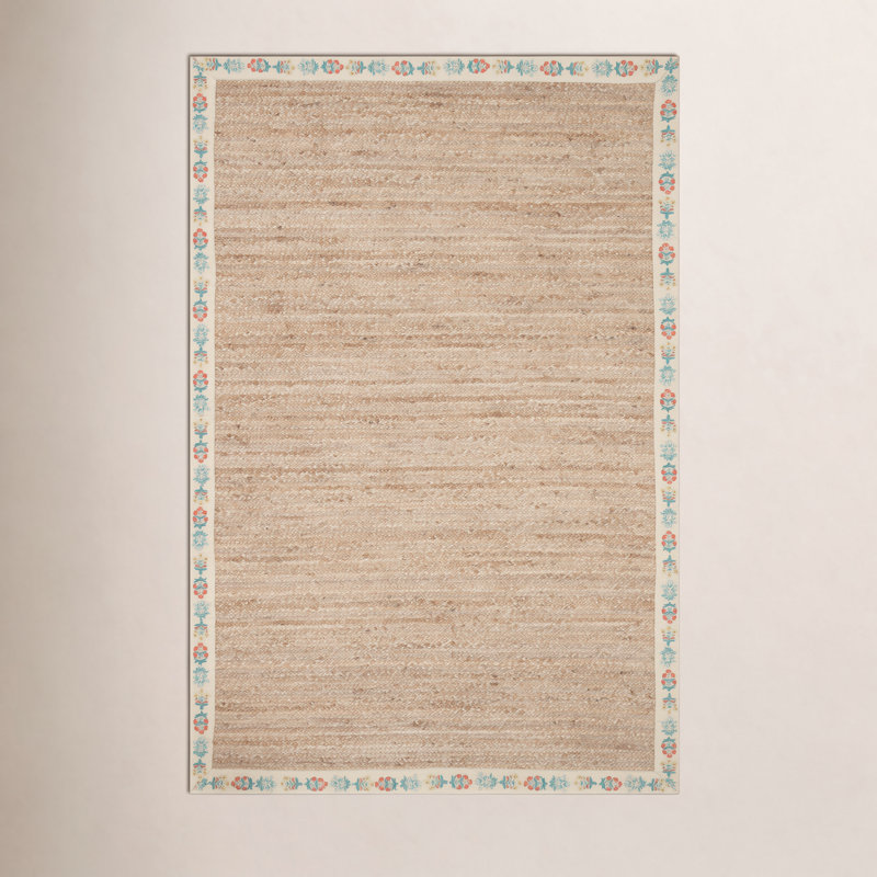 Rifle Paper Co. x Loloi Costa COS-02 Mughal Rose Natural Cream Rug, Rectangle 7'9" x 9'9"