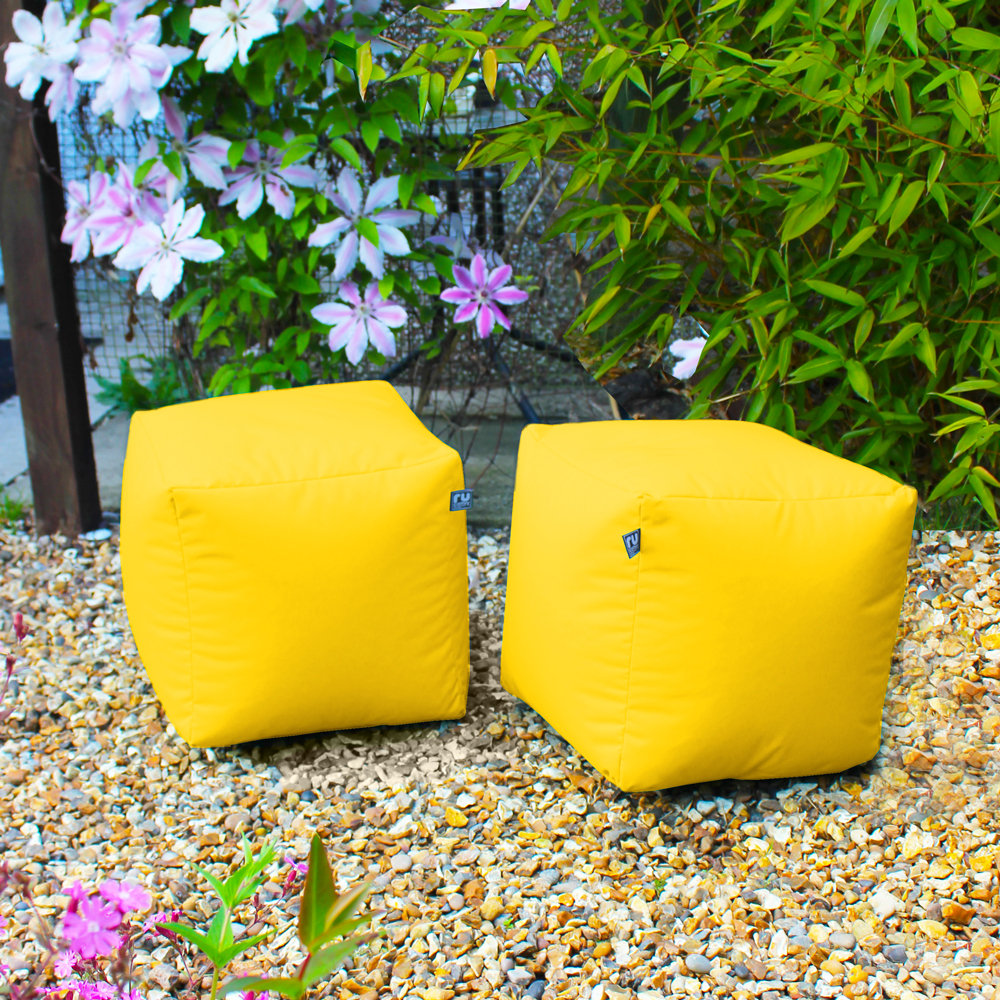 B&Q - Rucomfy Indoor Or Outdoor Water Resistant Cube Beanbag Footstool - Image 2