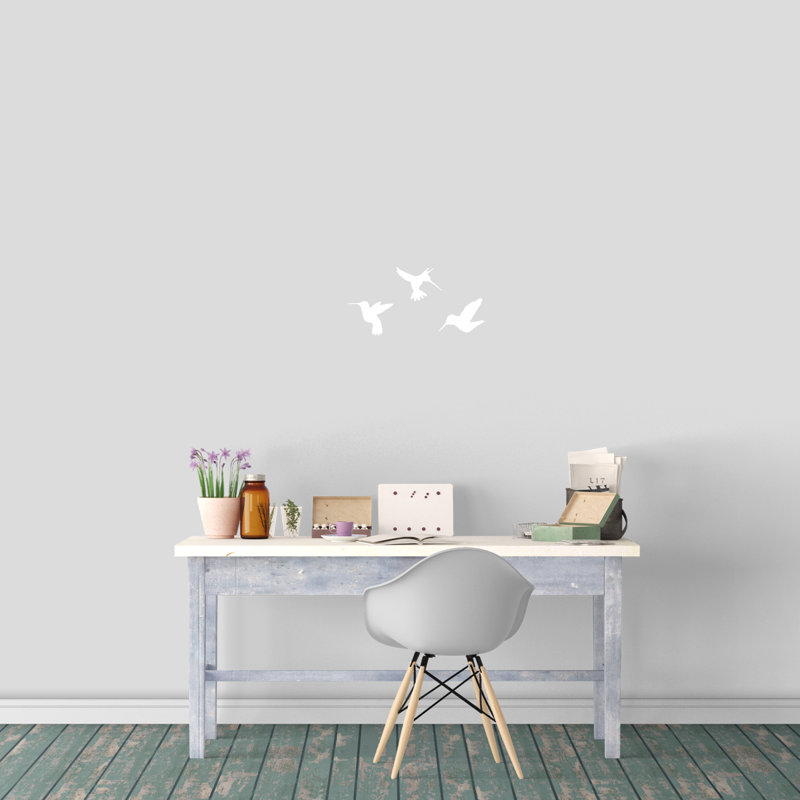 Adhésif décoratif colibris, Blanc
