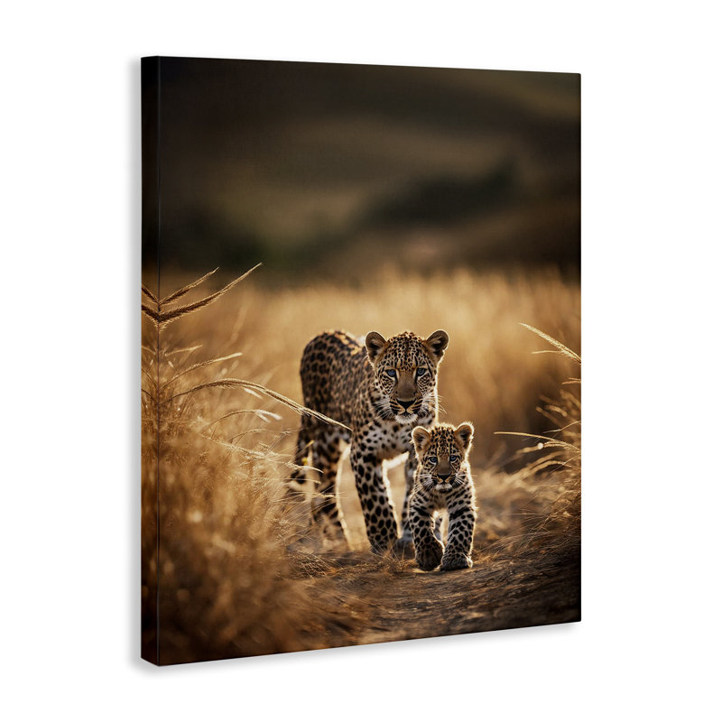 Art mural sur toile, "Cheetah & Cub in Nature" par Noah Bay, H 48 po x l 36 po