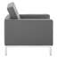 Fauteuil capitonné en cuir végétalien Loft-2015567500