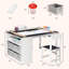 Table d'art pour enfants Aava et 2 chaises avec bacs de rangement, table d'activités pour tout-petits