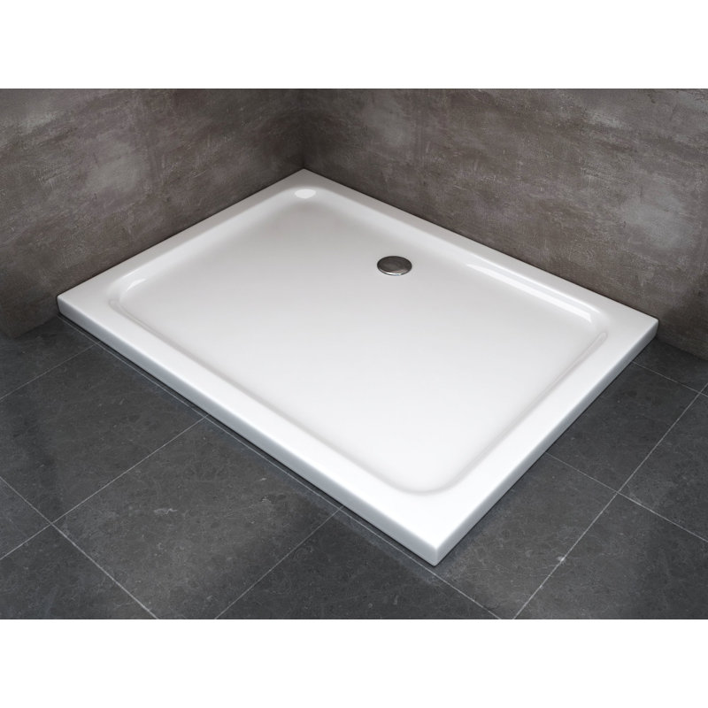 Gamallo Plastic Shower Tray - Silver, 100cm W x80cm D