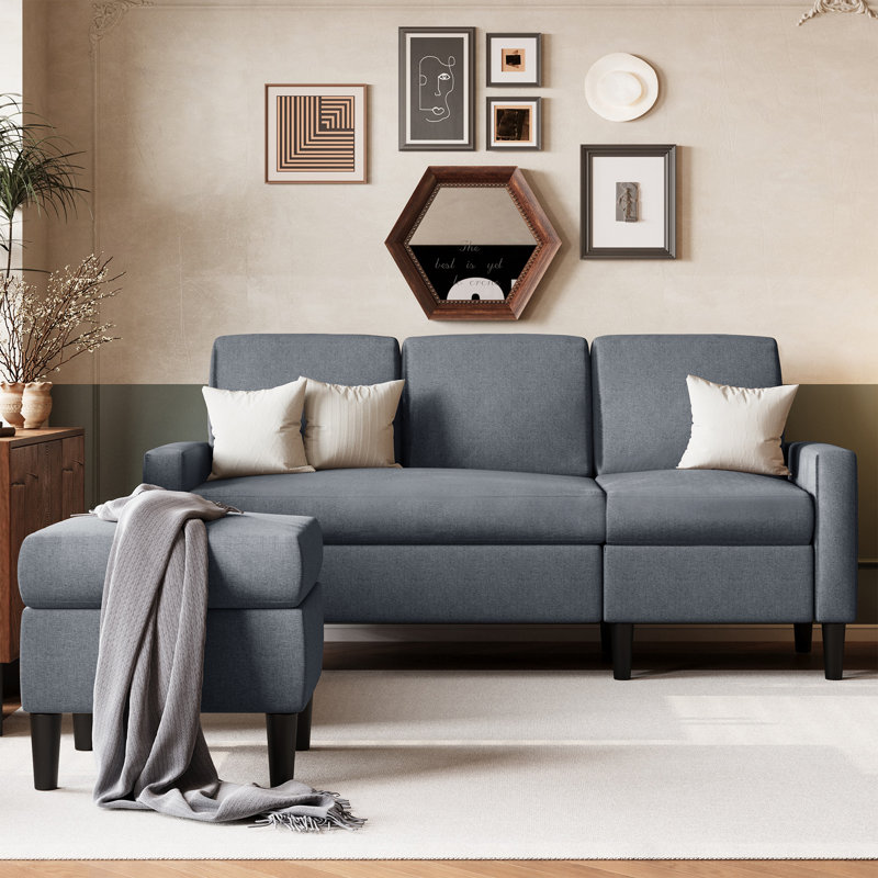 Canapé rembourré 73,6 po Suellen, Polyester gris foncé