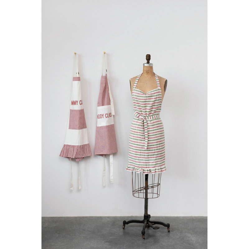 Tablier en coton brodé