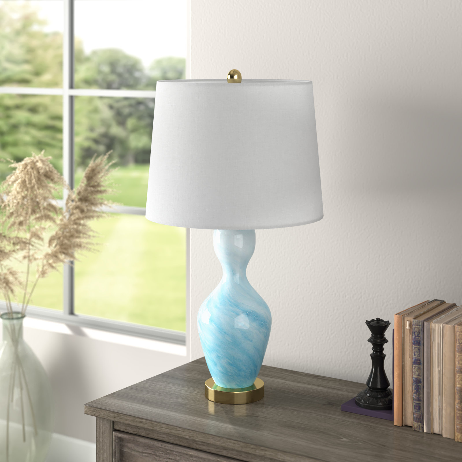 Ombre glass 2024 table lamp