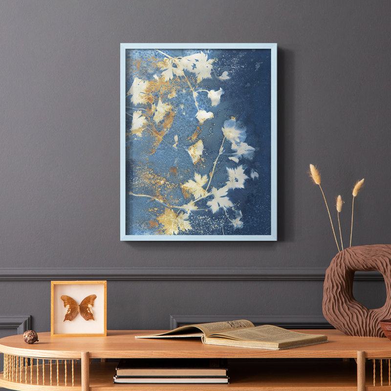 «Garden Glow I», reproduction encadrée - bois massif, Bleu, H 10 po x l 8 po
