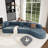 Vaili Sofa-In-A-Box Compression RAF Curved Boneless Sectional Sofa, Porcelain-306481930-306482037