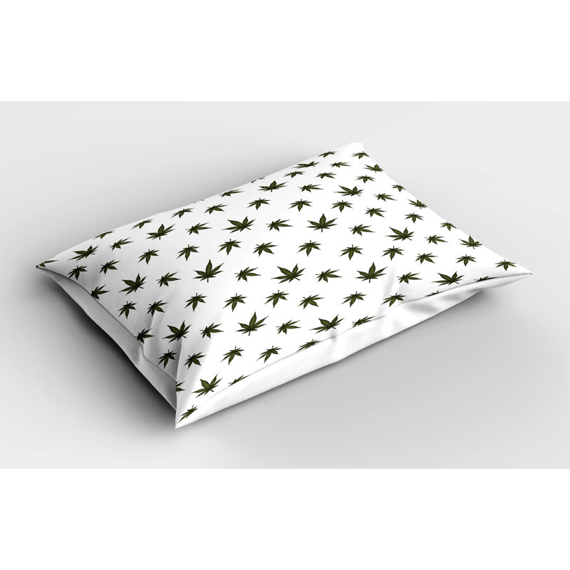 Ensemble de 2 taies décoratives à motif de feuilles de chanvre Ambesonne