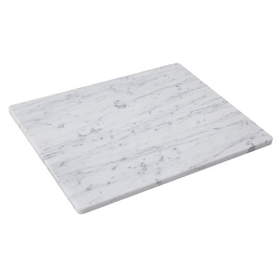 Planche à découper en marbre blanc Adolif Carrara pour la cuisine, 16 x 20 pouces