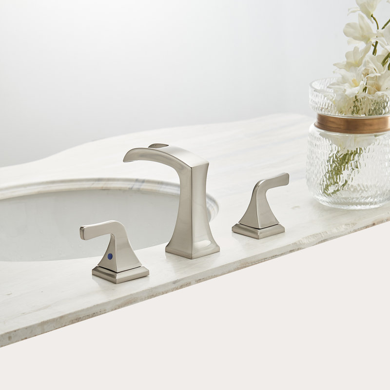 16442 Widespread Bathroom Faucet 2-handle Bathroom Faucet with Drain Assembly, Brushed Nickel