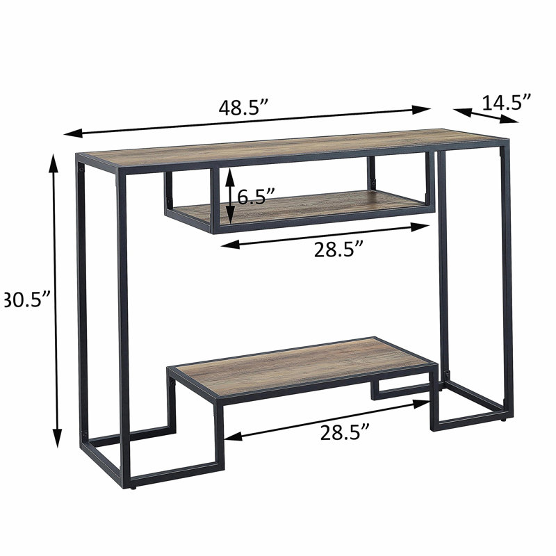 Table d'appoint avec 2 tablettes Country Oak