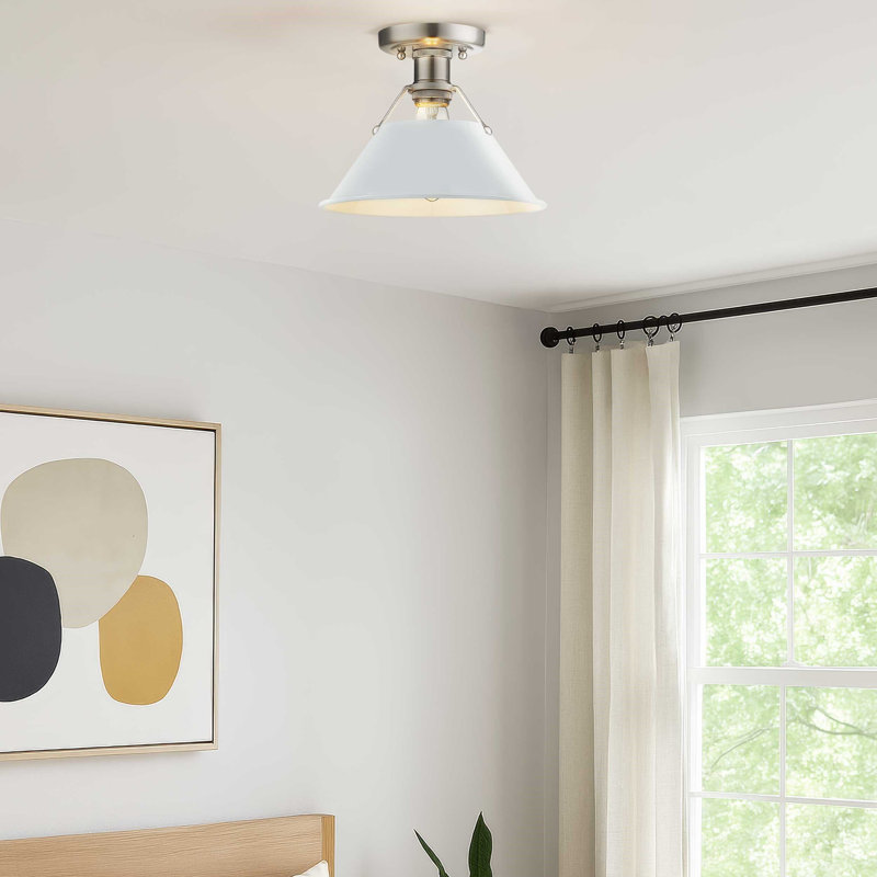 Weatherford Flush Mount, Pewter, Dusky Blue