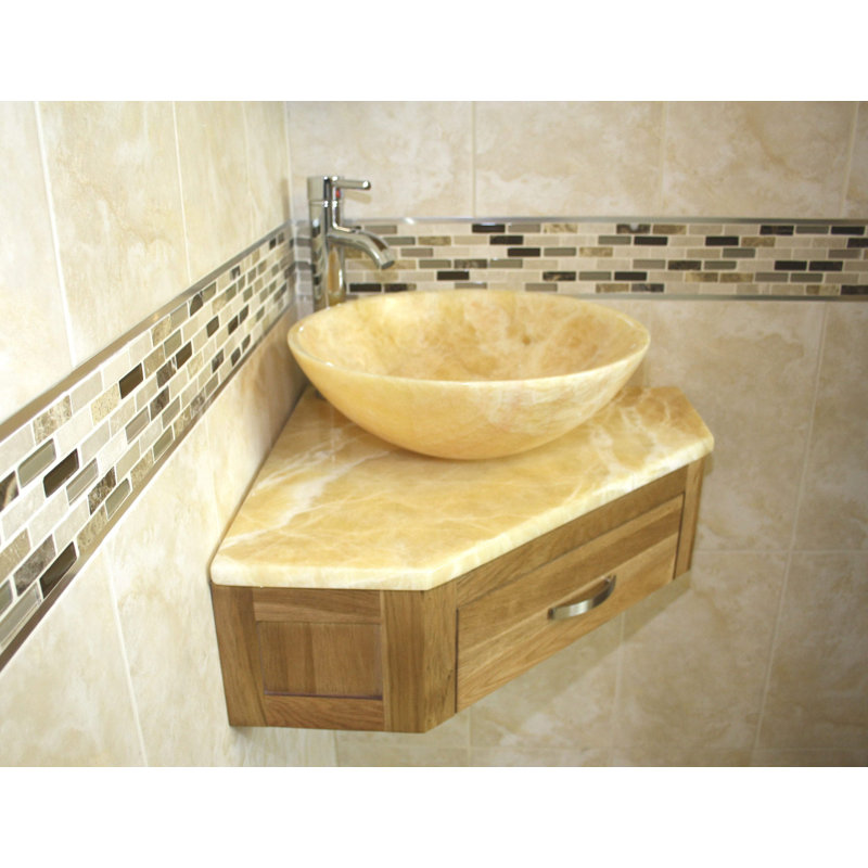 Couch 550mm Single Bathroom Vanity with Vessel St1 Basin, Golden Onyx, Golden Onyx