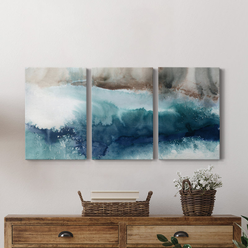 Shifting Shores - Ensemble de 3 reproductions sur toiles tendues, H 36 po x l 72 po x P 1 po