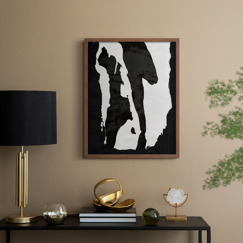 Abstrait, encadré, prêt à accrocher, Brun, H 10 po x l 8 po