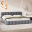 Upholstered Bed with Chunky Padded Headboard-165255185-165255187